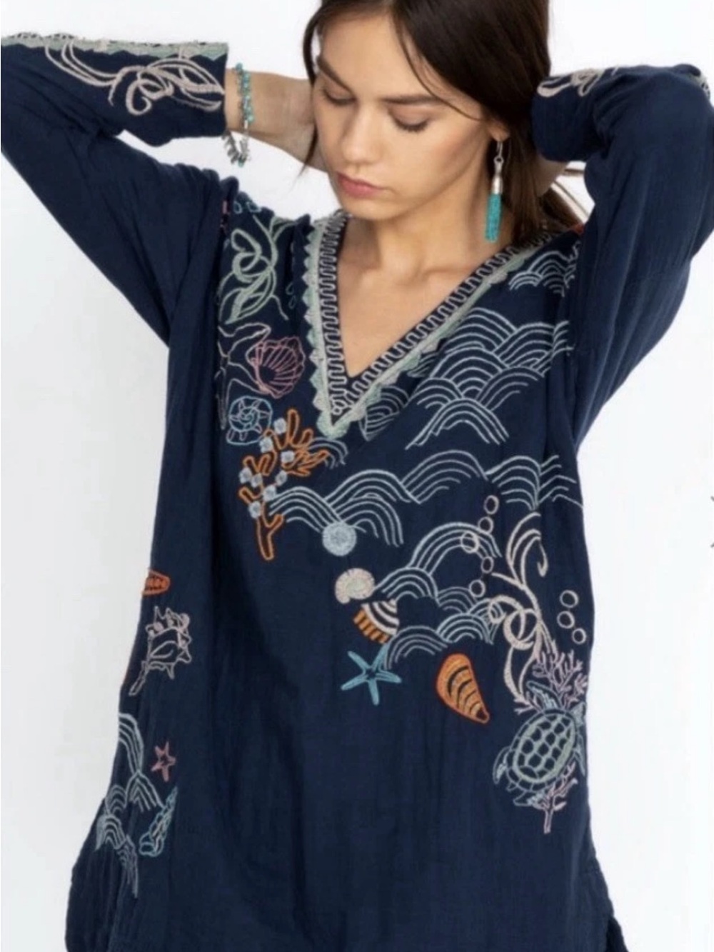 Johnny Was Biya Myrtle Sea Life Tunic - Picture 15 of 16